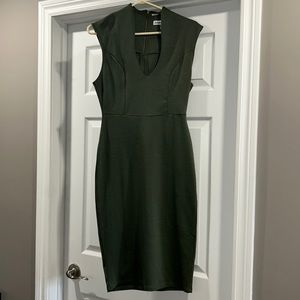Olive green fitted dress, size medium
